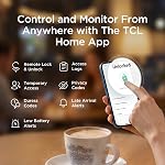 TCL D2 Pro Smart Lock, Palm Vein Reconnaissance Entrée sans clé avec sonnette de porte intégrée, contrôle d'application, verrouillage automatique, batterie rechargeable, pour la sécurité à domicile