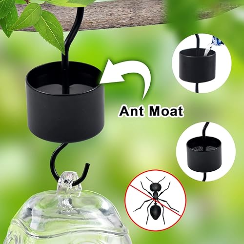 Miniatura 4 de Comederos de vidrio para colibríes para colgar al aire libre, 15 onzas, sellados y a prueba de fugas, fáciles de limpiar y llenar, con foso de