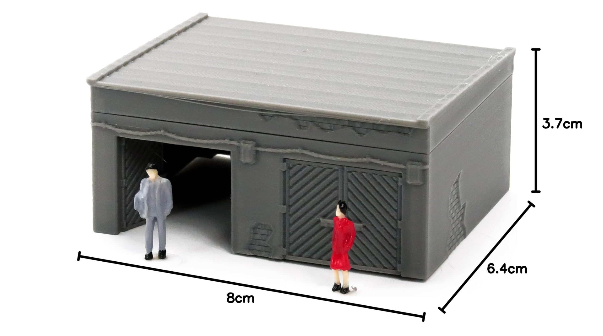 Kleine DDR-Garage – 3D-gedrucktes Modelleisenbahngebäude im Maßstab HO. Epoche III und höher.