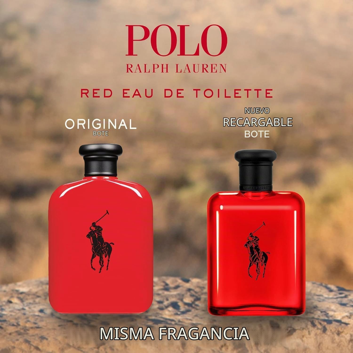Ralph Lauren Polo Red Eau de Toilette, Aroma Fresco Amaderado y Especiado, Intensidad Media, Duración Prolongada, Perfume de Lujo para Hombres, 125 ml.