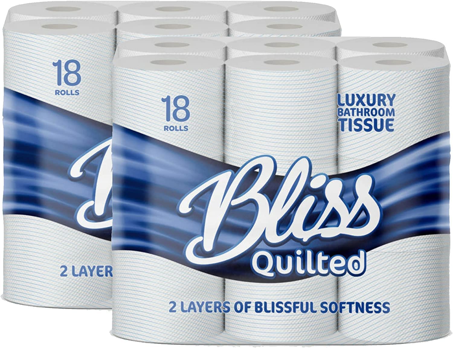 Indigo Luxury Quilted 2 Ply Toilet Tissue Rolls - Super Soft and Strong Toilet Paper - Ultimate Quilted Comfort for a Luxurious Bathroom Experience- Pack of 18 Rolls (2 Ply Toilet Roll) (1)