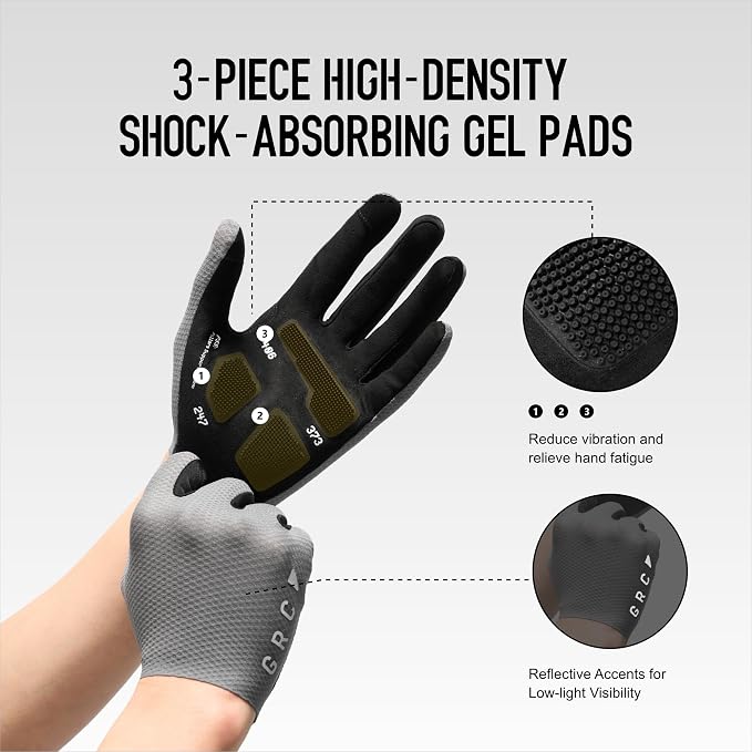 Guantes de ciclismo GRC para hombre y mujer, con pantalla táctil miniatura 2