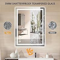 Vista 91 de WTTY LED Bathroom Mirror 32"x32" with Backlit and Front Light,Stepless Dimmable LED Mirror for Bathroom,Anti-Fog Lighted Bathroom Vanity Mirror