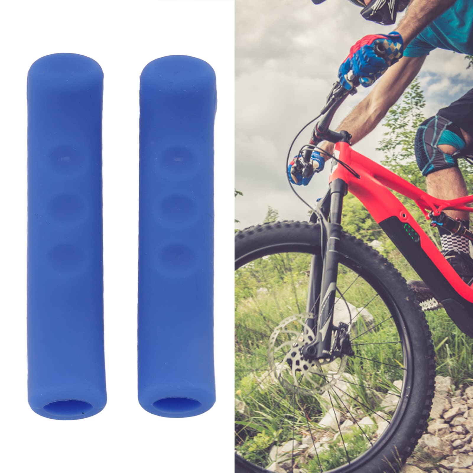 Lot 10 Housses Silicone Levier De Frein Vélo – Protection Antidérapante, Absorption Chocs, 5 Couleurs (Jaune, Rouge, Noir, Bleu, Vert)