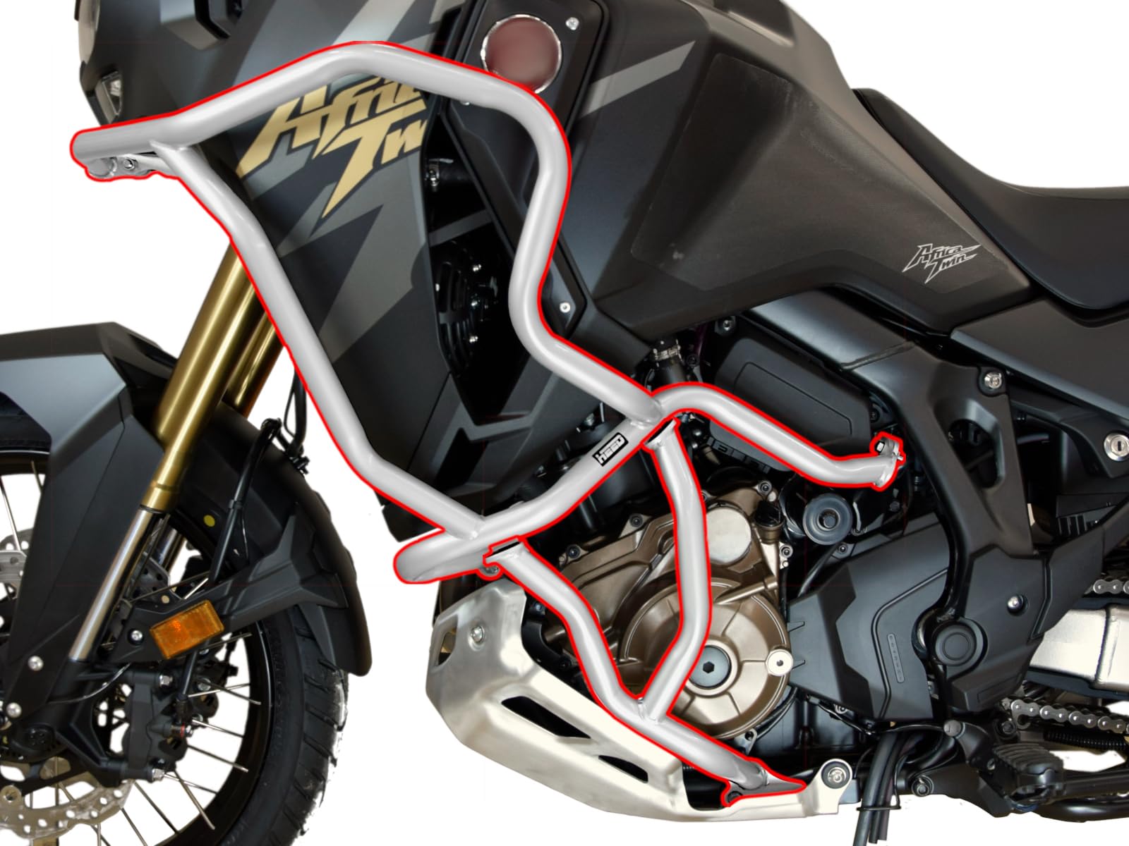 Pare Carters supérieures et inférieures HEED - Ensemble Bunker - pour CRF 1100 Africa Twin Adventure Sports DCT (2024 -) - argenté