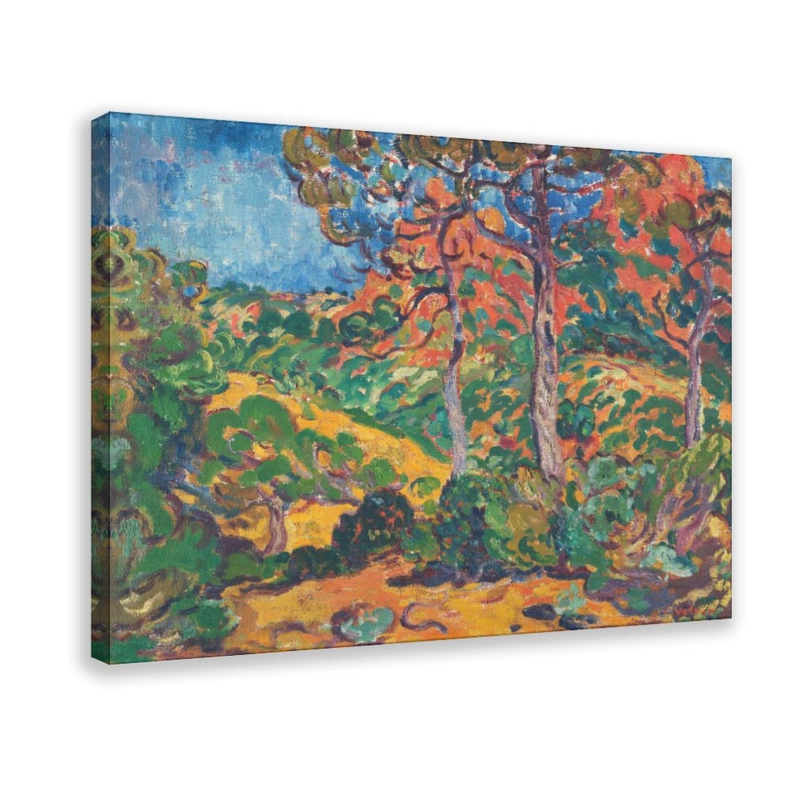 DFJyjFGJJ Louis Valtat,Sunlight Under The Trees 1909 Canvas Poster Bedroom Sports Landscape Office Room Decor Gift 16" L X 24" W