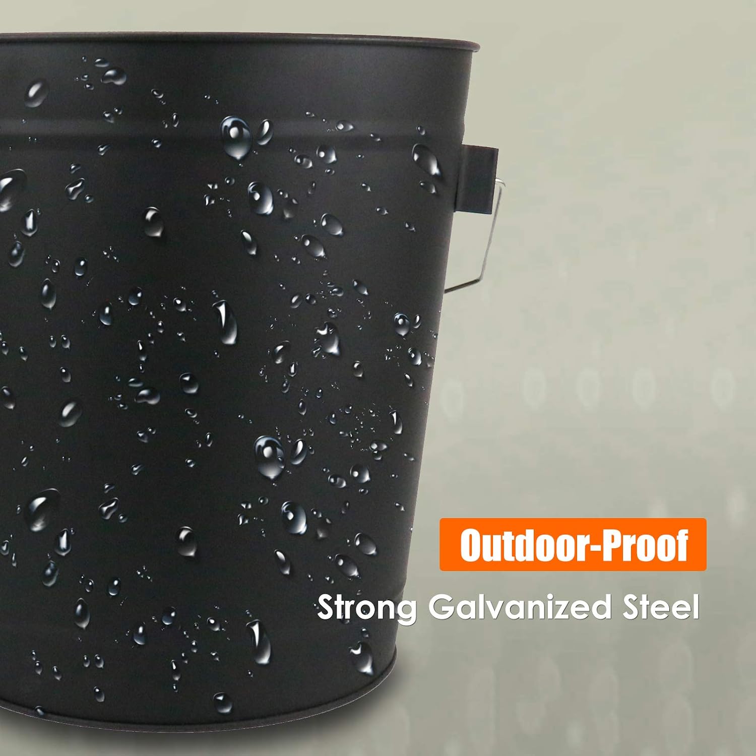 Grisun Ash Bucket with Lid, Shovel and Hand Broom, 5.2 Gallon Coal Bucket for Fireplace, Charcoal Wood Fire Pits, Burning Stoves, Large Pail Pellet Metal Buckets Ash Can, for Indoor and Outdoor