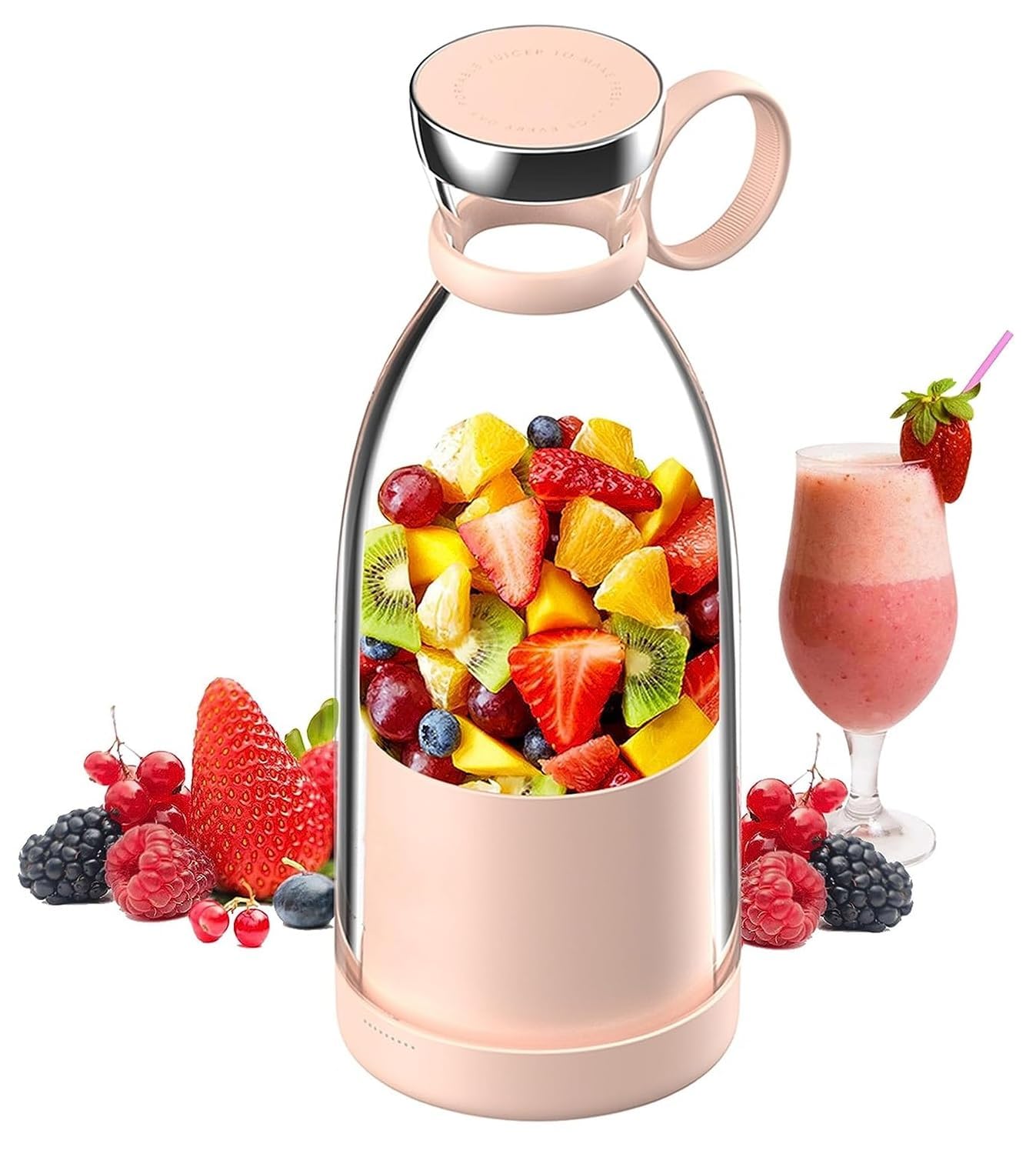 Portable Blender, USB Rechargeable Mini Juicer Blender, Electric Juicer Bottle Blender Grinder Mixer, Personal Size Blender for Juices, Shakes and Smoothies, Fruit Juicer Machine and etc