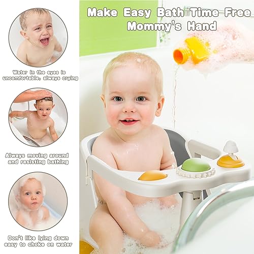 Miniatura 4 de Asiento de baño para bebés de 6 meses en adelante, asientos de baño para bebés sentados, asiento de baño antideslizante para niños pequeños y bebés,