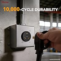 Vista 4 de NEMA TT-30R - Receptáculo de salida de remolque de 30 amperios y 125 voltios de 3 clavijas con conexión a tierra para caravanas, caravanas