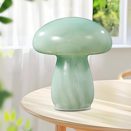 Lámpara de mesa de noche, 7.0 pulgadas, lámpara de mesa de cristal semitransparente adecuada para dormitorios, salas de estar, comedores, estilo