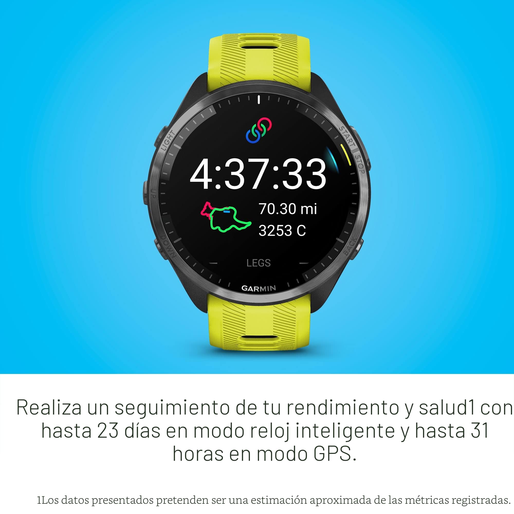 Garmin Forerunner 265 Smartwatch para Ambos sexos, tamaño 46 mm, Negro/Gris
