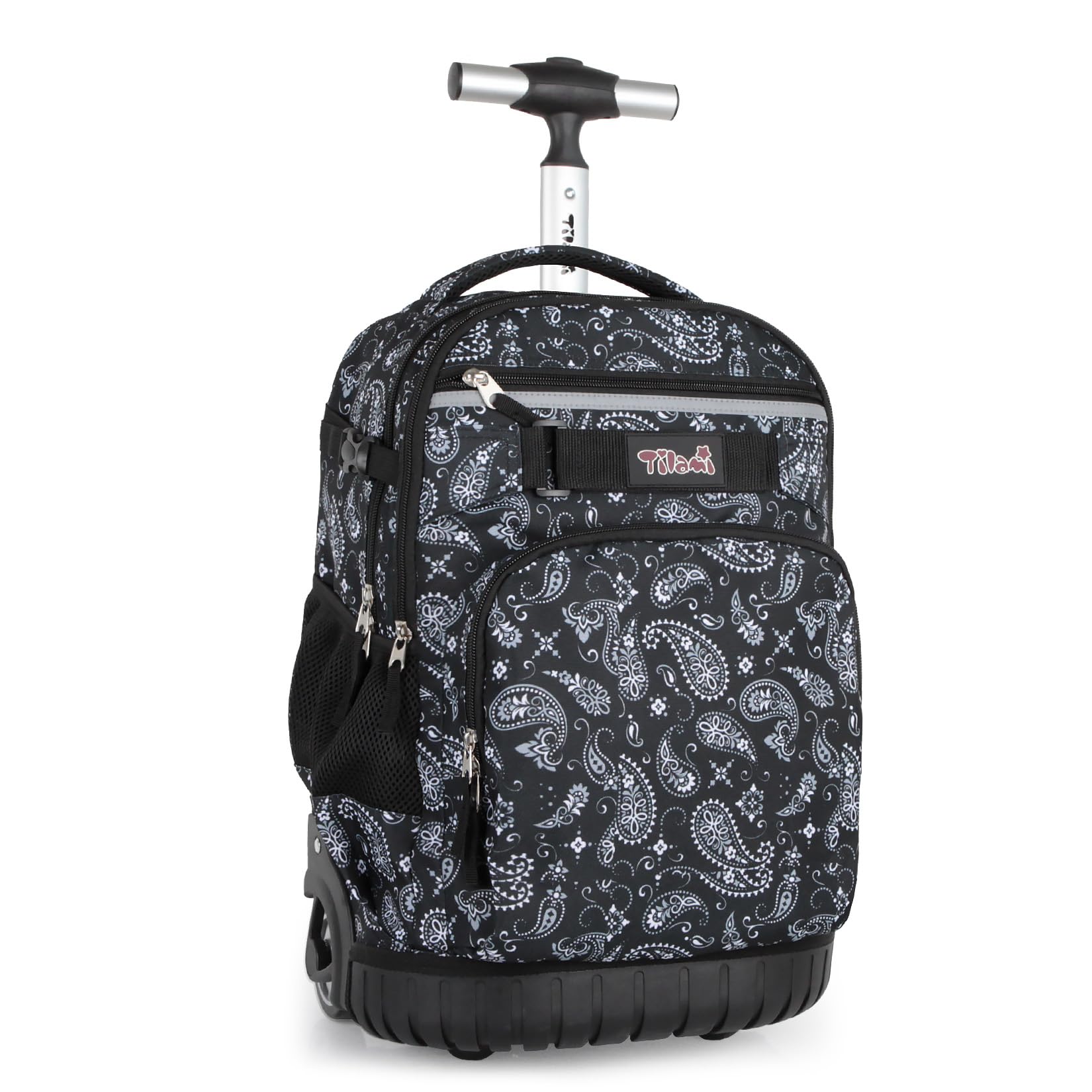 Tilami Rolling Backpack for Kids 18 Inch Wheeled Bookbag for Boys & Girls for School & Travel,Diamonds