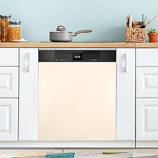 Bisque Colors Dishwasher Cover Magnetic Dishwasher Sticker Yellow Dish Washer Panel Decal for Home Kitchen Decorative Fridge Wash Machine Magnet