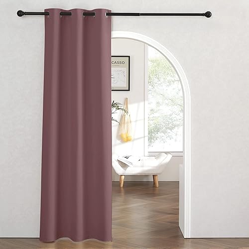 RYB HOME Cortinas opacas aislantes térmicas, cortinas temporales de privacidad para puerta para dormitorio, armario, puerta, puerta de acordeón,