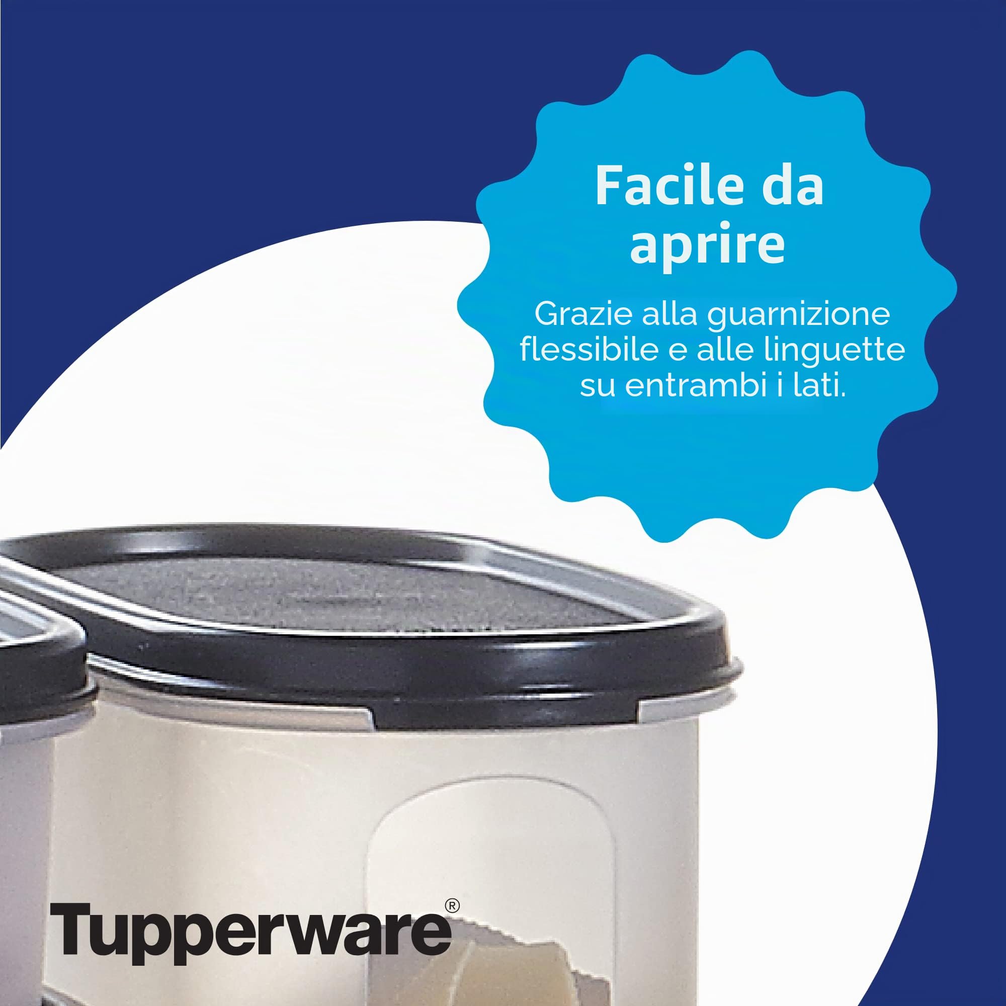 Tupperware Brand Modular Mates - Set di 5 contenitori ovali per alimenti secchi con coperchi (2, 4, 7, 9 e 12 tazze) – ermetici, lavabili in lavastoviglie e senza BPA