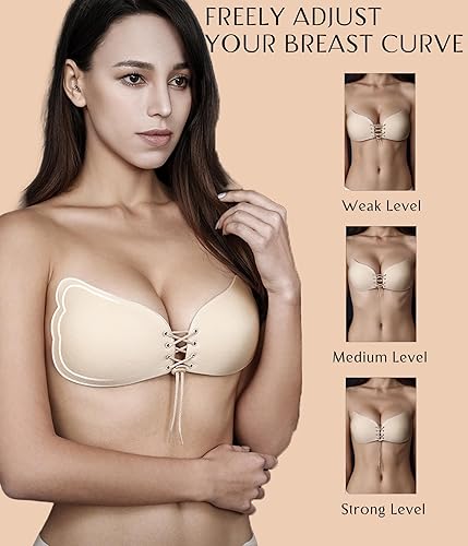 Miniatura 5 de Brasier push-up adhesivo sin tirantes, sin espalda, 2 pares, brasier invisible