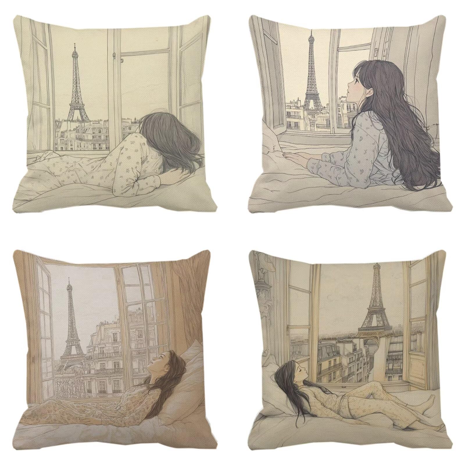 Housse coussin 40x40cm lot de 4 taies super doux decoration maison
