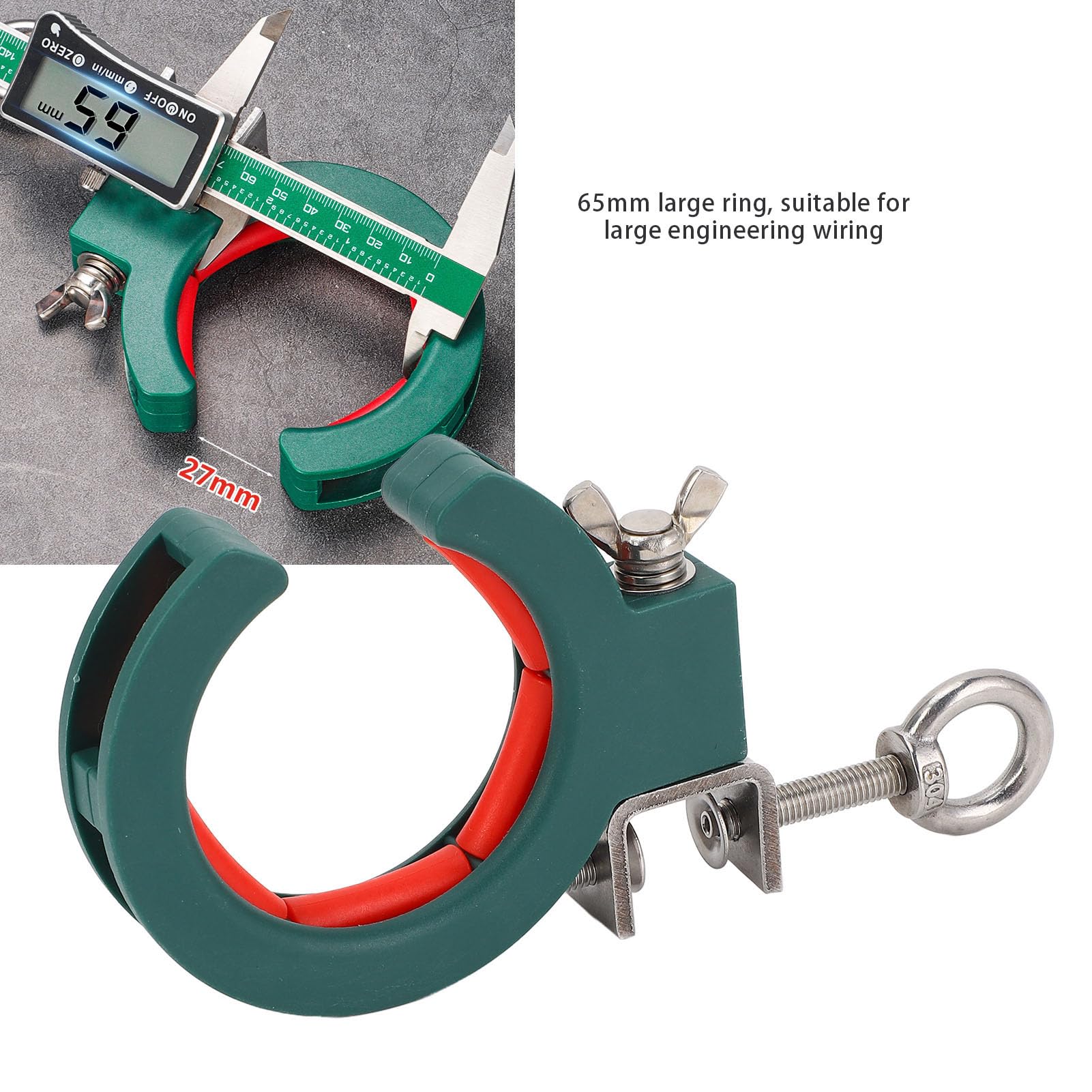 Cable Wire Threading Tool, Cable Tray Roller Wire Pulling Tool Dual Use Grip 65mm Nylon Stainless Steel - Image 4