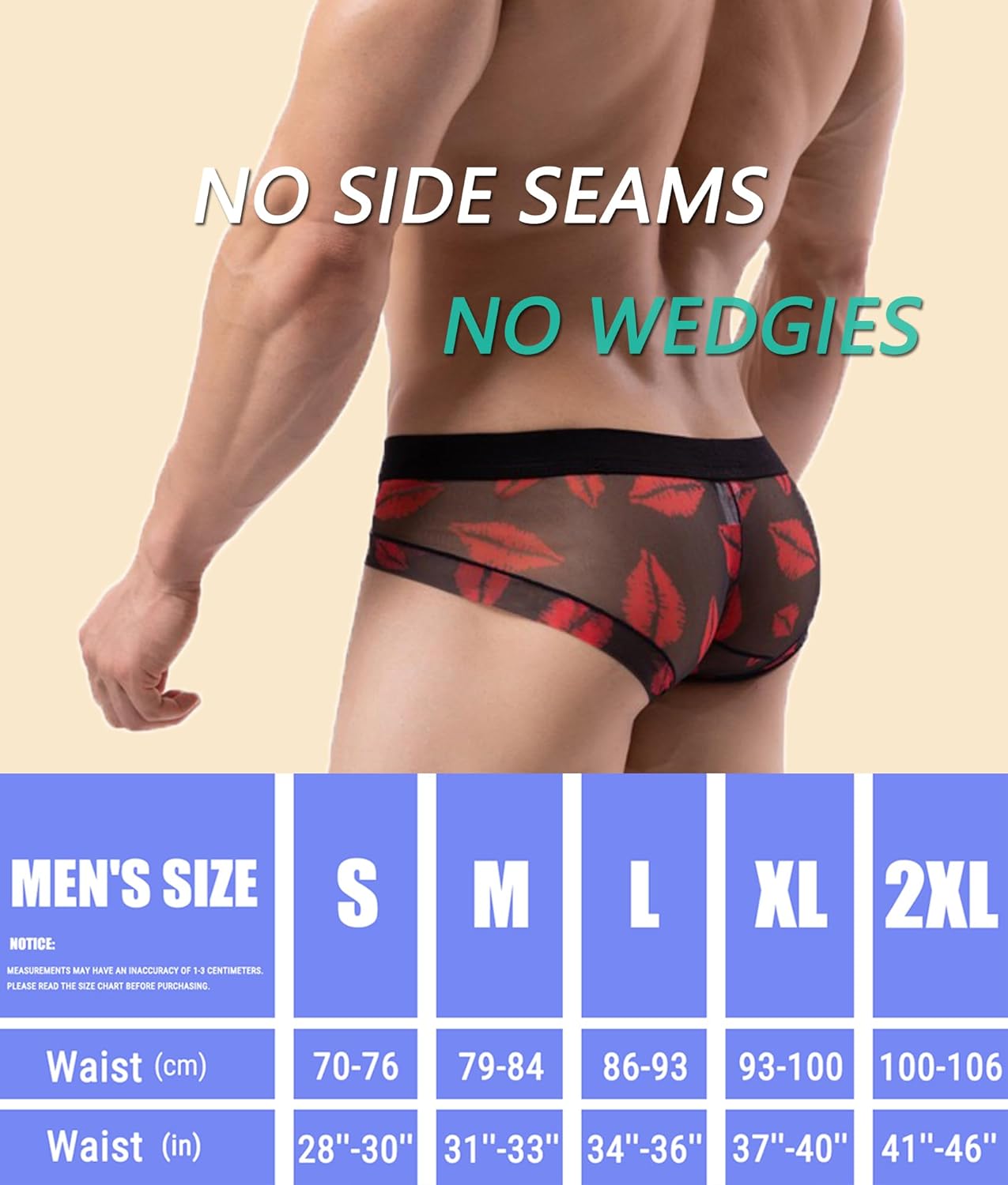 Men's Underwear Briefs Low Rise Men's Briefs No Fly Pouch Half Back Coverage Silky Bikini Underwear for Men Pack - Image 6