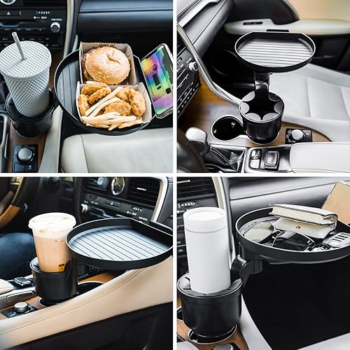 Miniatura 7 de Macally Bandeja y expansor para portavasos de automóvil, disfruta de tu comida, para asiento, con ranura para teléfono, mesa para alimentos, de 9