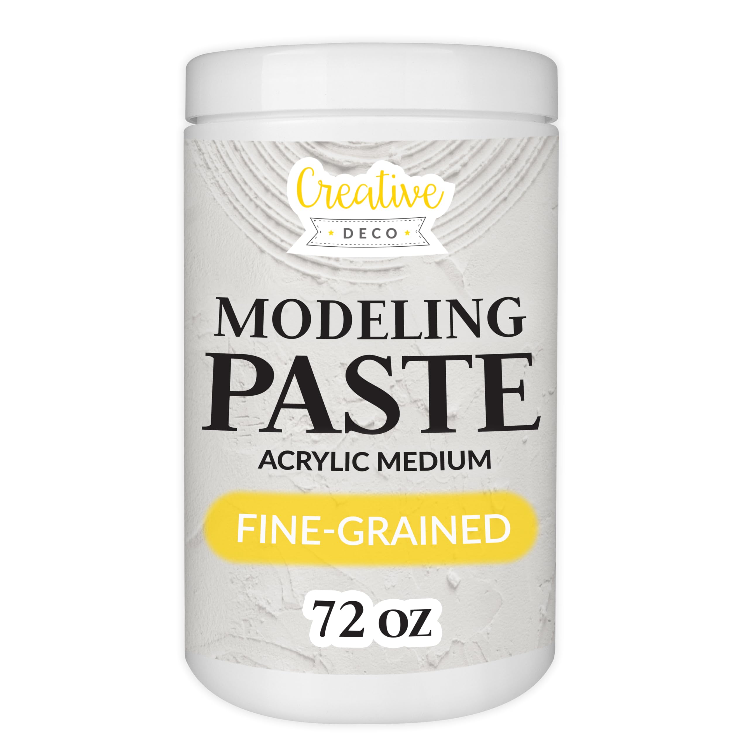 Thick Fine Grained Modeling Paste | 72oz | 2kg | 1460ml | Acrylic Medium | White Structural Molding Texture Paste for Canvas Paint, Art Projects, DIY, 3D Effect | Dimension Additive