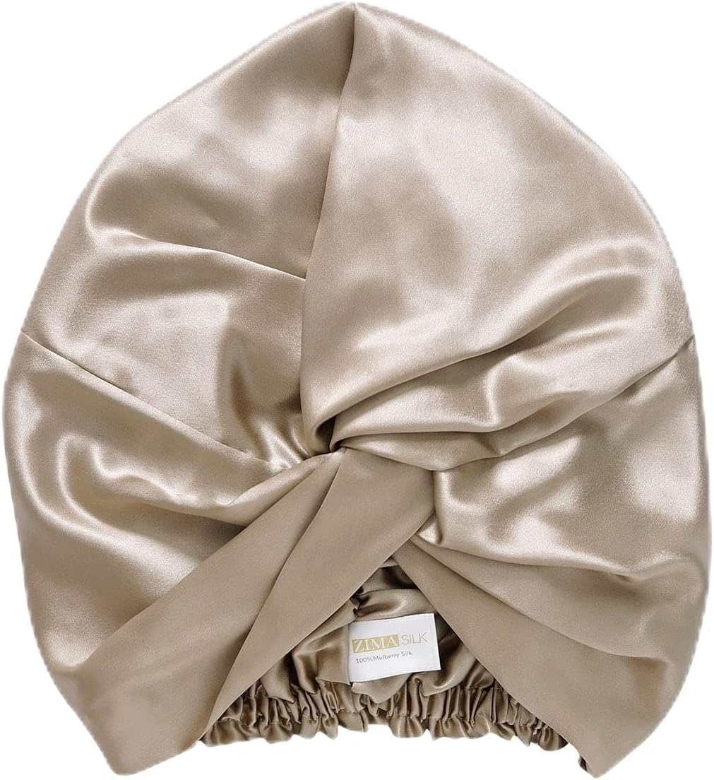 ZIMASILK 22Momme 100% Mulberry Silk Sleep Cap for Women Hair Care,Silk Bonnet,1 Pack