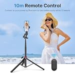 ULANZI MT-78 Extendable Phone Tripod, 72.83" Selfie Stick Phone Camera Tripod Stand with 2 in 1 Phone Clip, 360° Ball Head Camera Tripod with Cold Shoe for iPhone Sony Canon, Lightweight for Travel