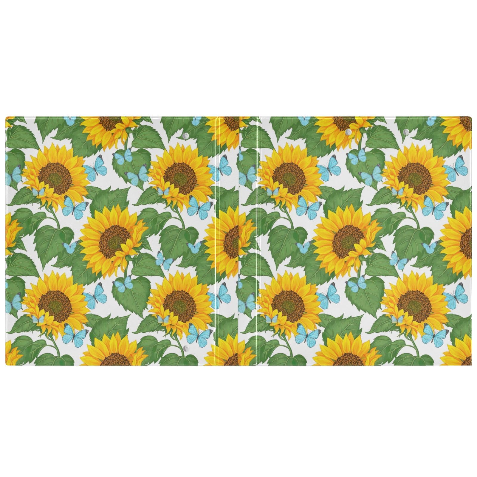 Yellow Sunflowersl - Carpeta de 3 anillos de 1.5 pulgadas, carpeta de anillos en D, paquete de 2 | Con portapapeles y bolsillos, para escuela, universidad, oficina