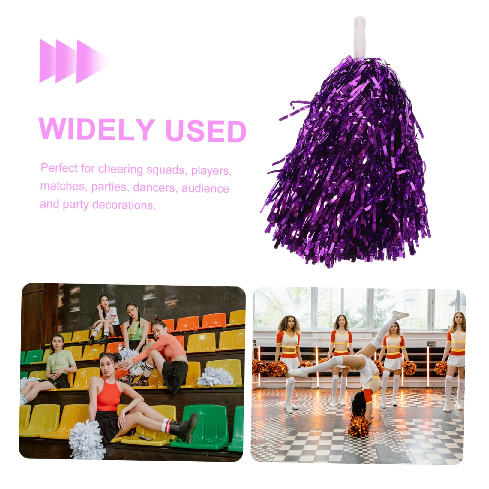 ABOOFAN 16Pcs Cheerleading Pom Poms with Handle Vibrant Hand Flower Pompoms for Parties Events and Team Spirit and Eye Catching Cheerleader Accessories