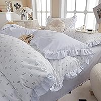 Vista 57 de VM VOUGEMARKET Linda funda de edredón de fresa tamaño matrimonial, juego de ropa de cama de frutas 3 piezas, funda de colcha de algodón color crema