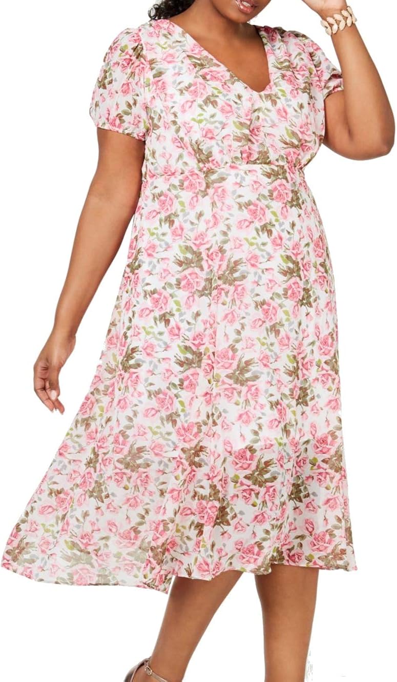 Midi Dress, Tickle Pink Floral 