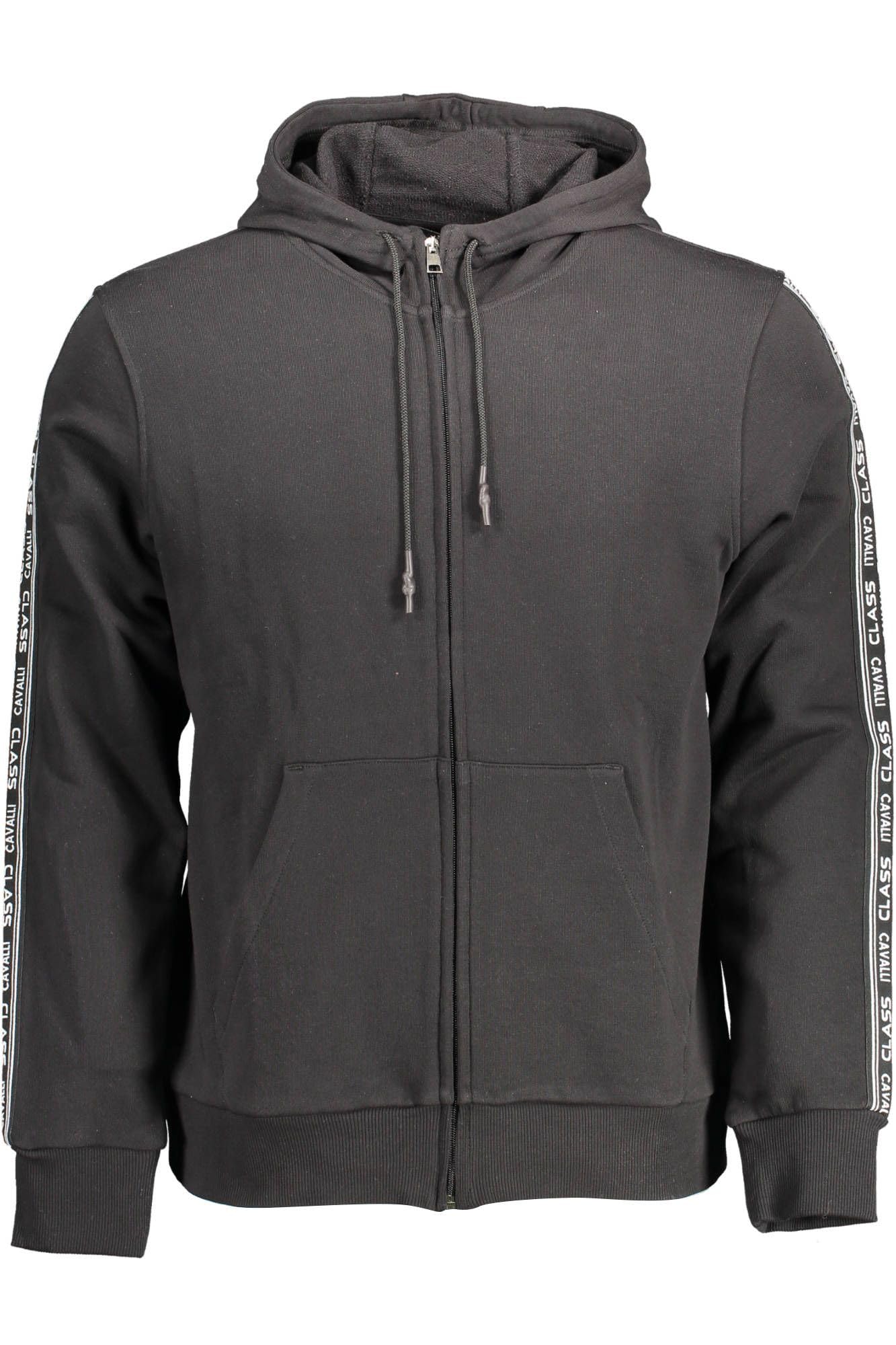 Pull en coton noir Cavalli Class en taille 2XL à la finition haute couture