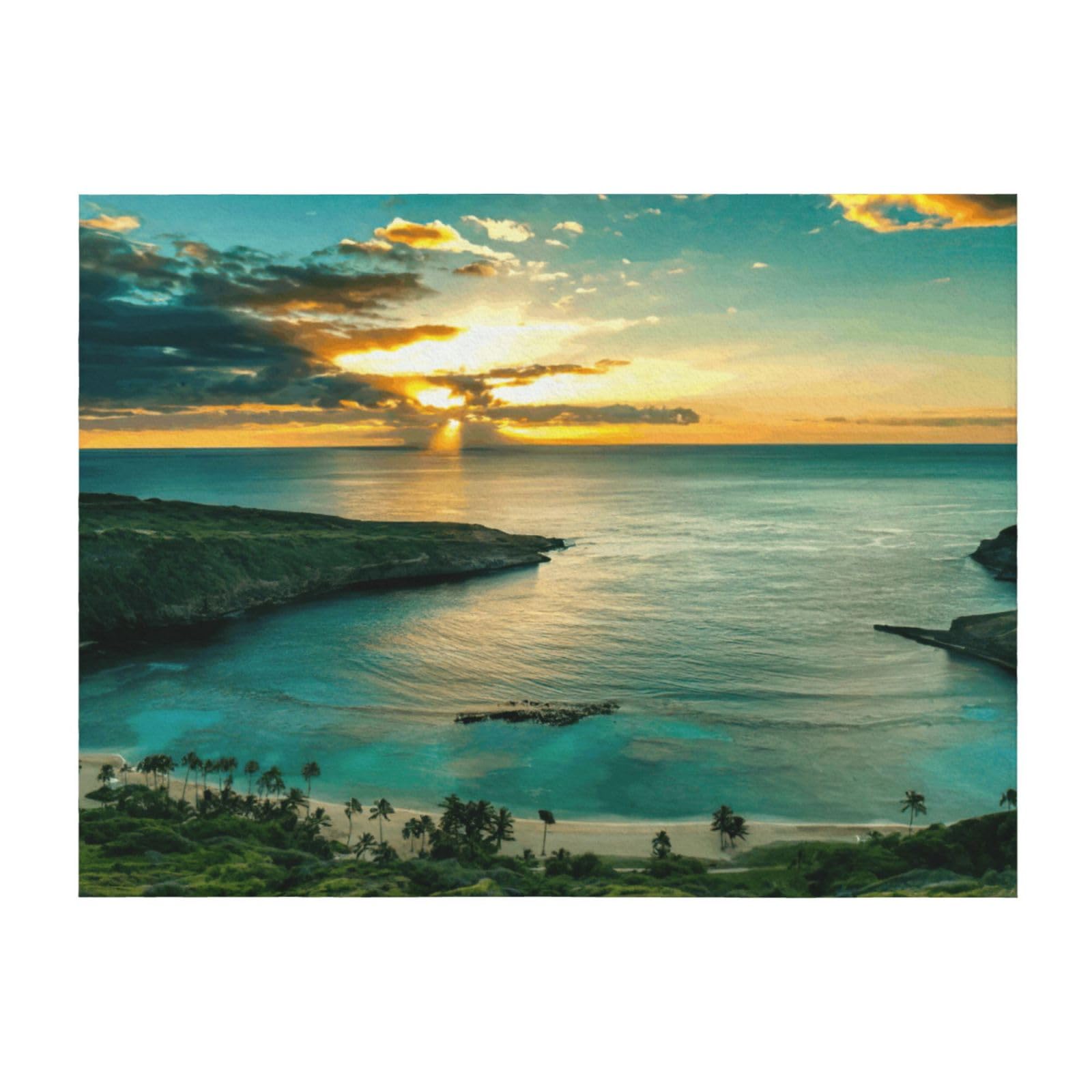 Couverture Hanauma Bay Oahu jeté de lit haut de gamme douceur infinie