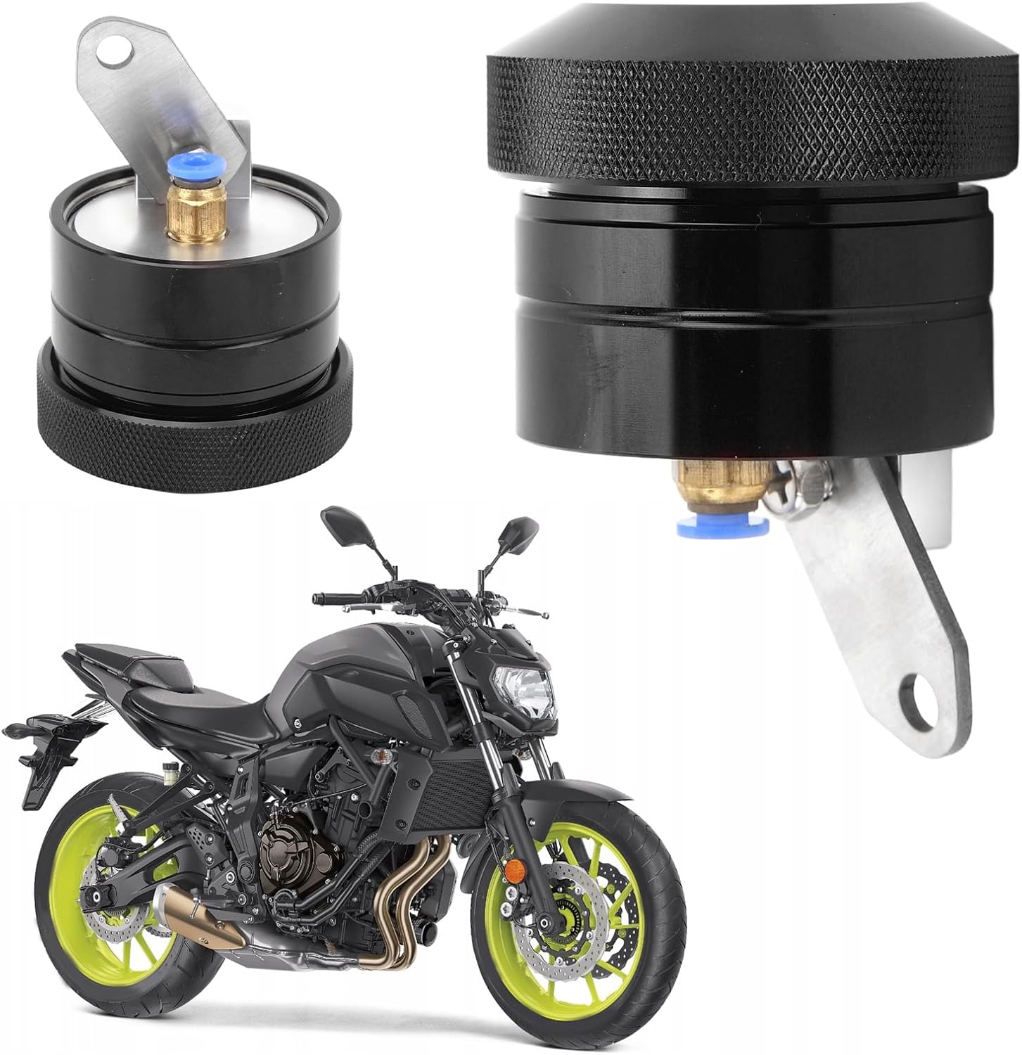 Motorcycle Chain Lubricator System with Oil Reservoir Universal Fit for and Most Bikes, Metal Drip Oiler Cup with Adjustable and Extended Bracket,