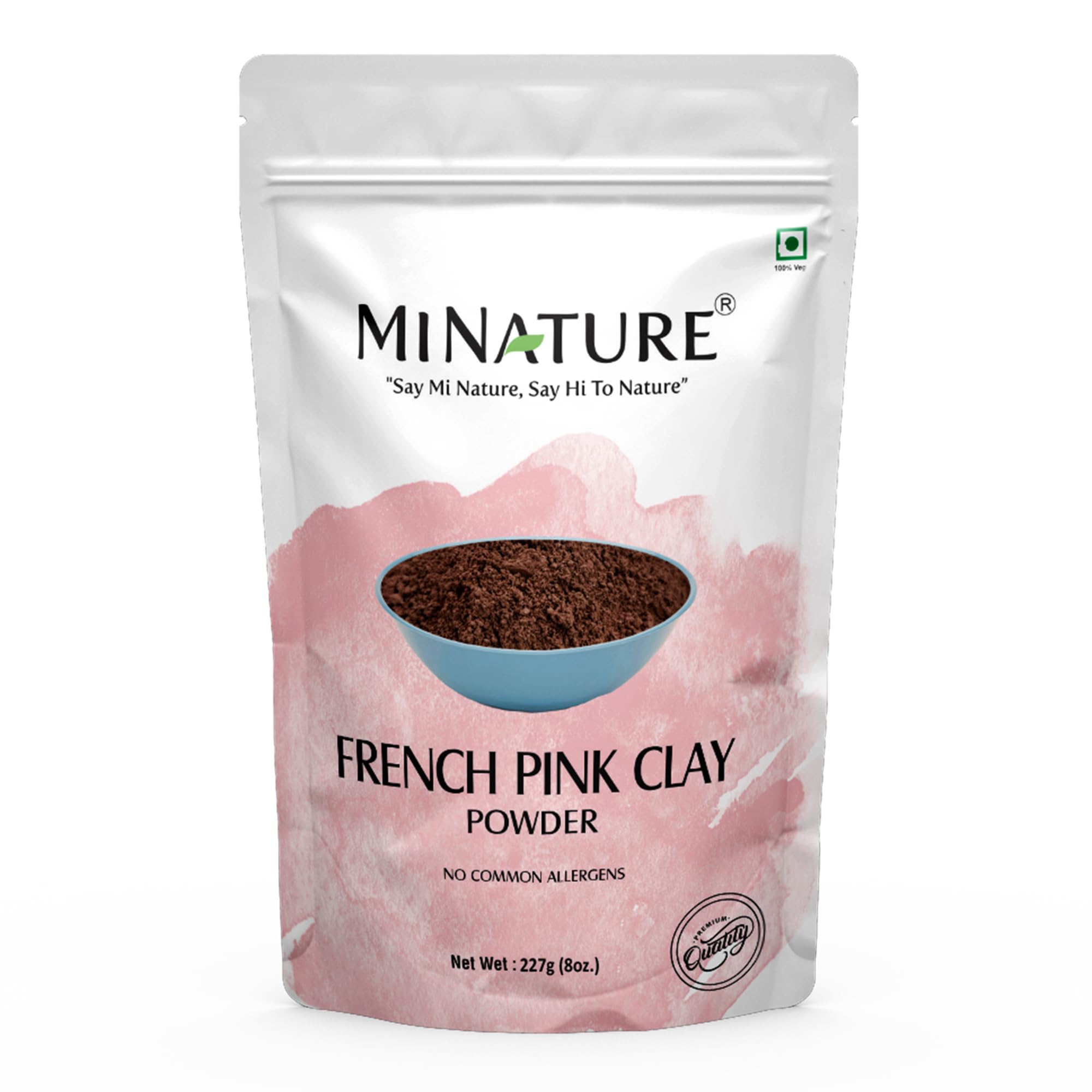 French Pink Clay powder by mi nature | 227g(8 oz) (Ã‚½ pound) | Montmorillonite Pink-Clay | French Rose Clay | Face mask | 100% natural powder