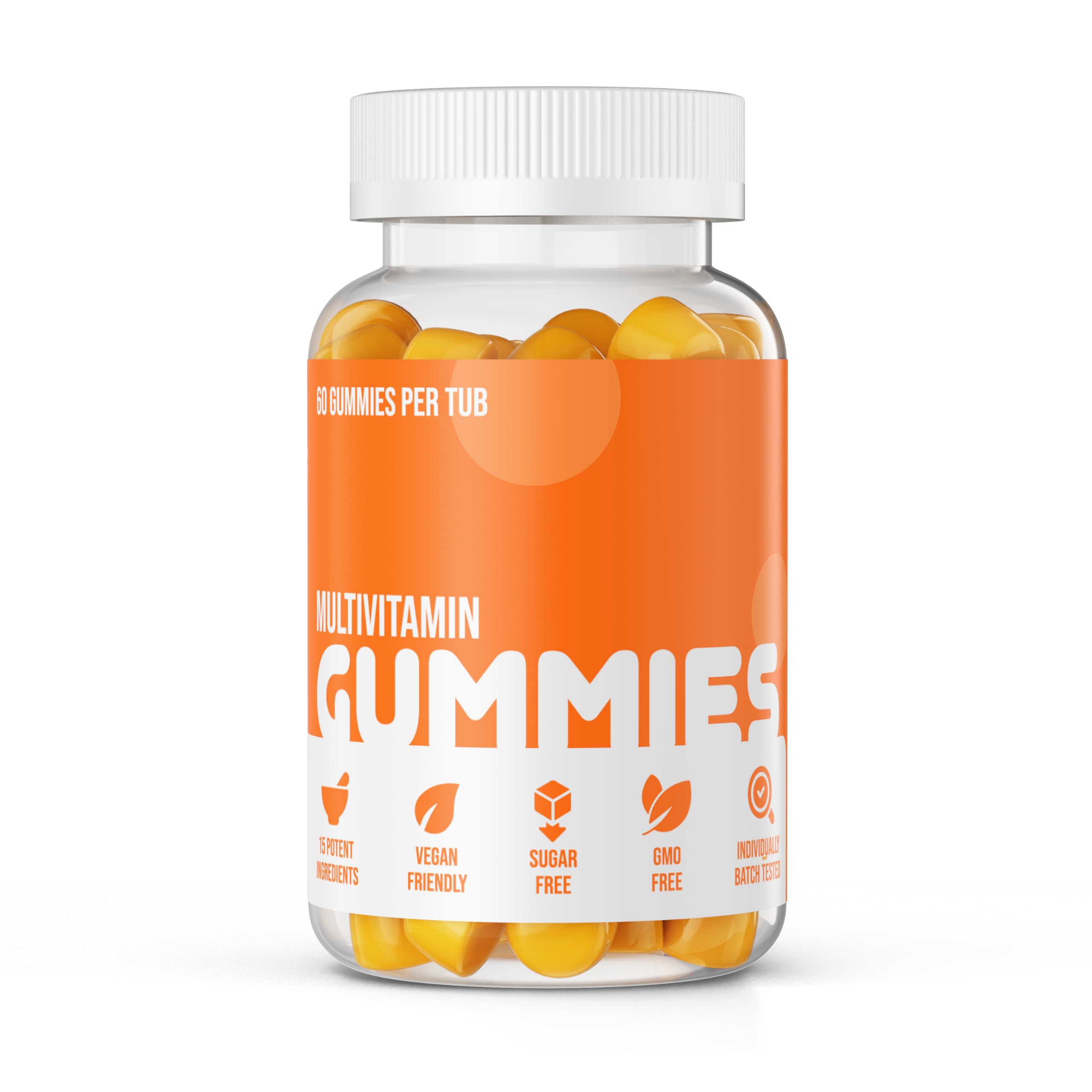 Nuke Nutrition Multivitamin Gummies x60 - Strawberry Flavour Gummy Vitamins Adults - Vegan Adult Multivitamin Gummies - Vitamin D3 K2 - Chewable Multi Vitamins for Men & Women