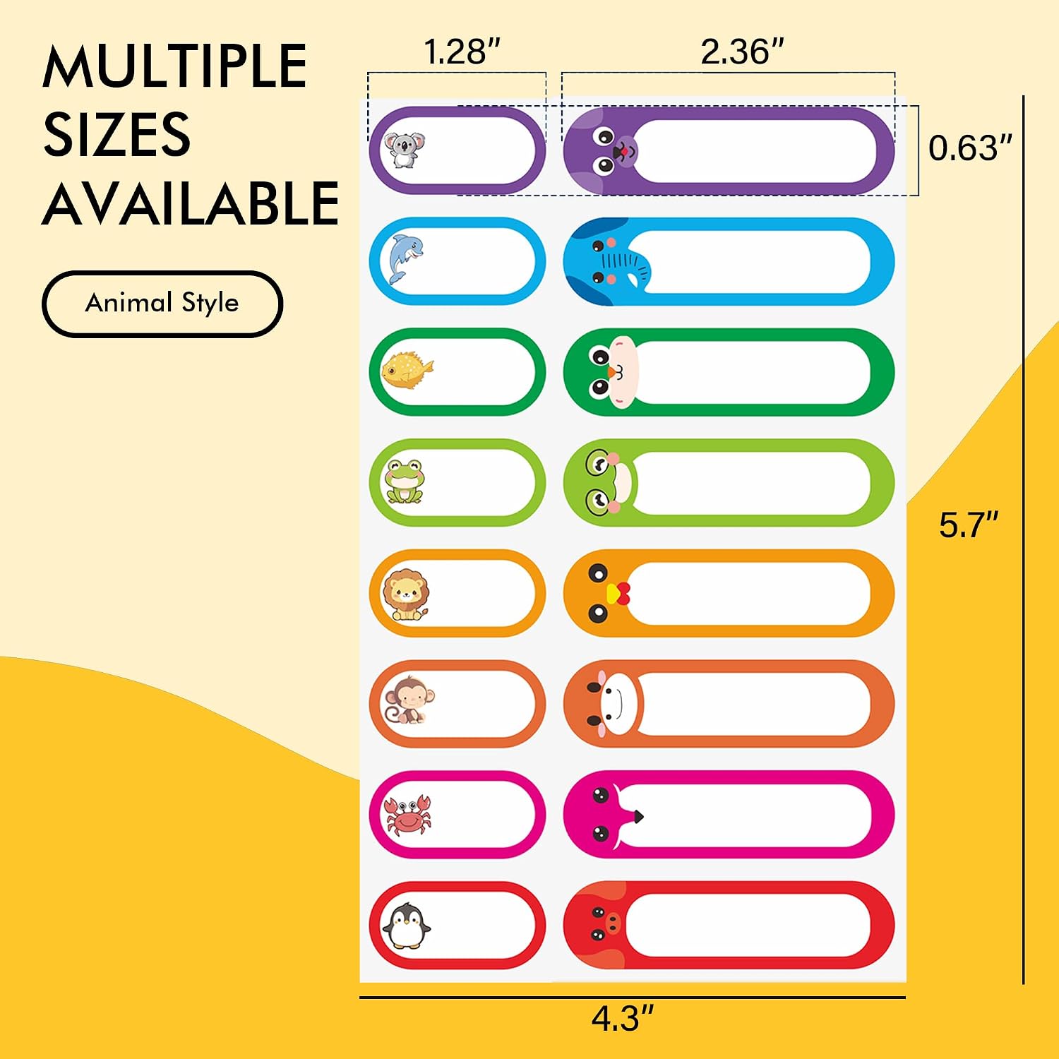RACETOP Name Tag Stickers 480 Packs Daycare Labels Assorted Size & Colors image 3