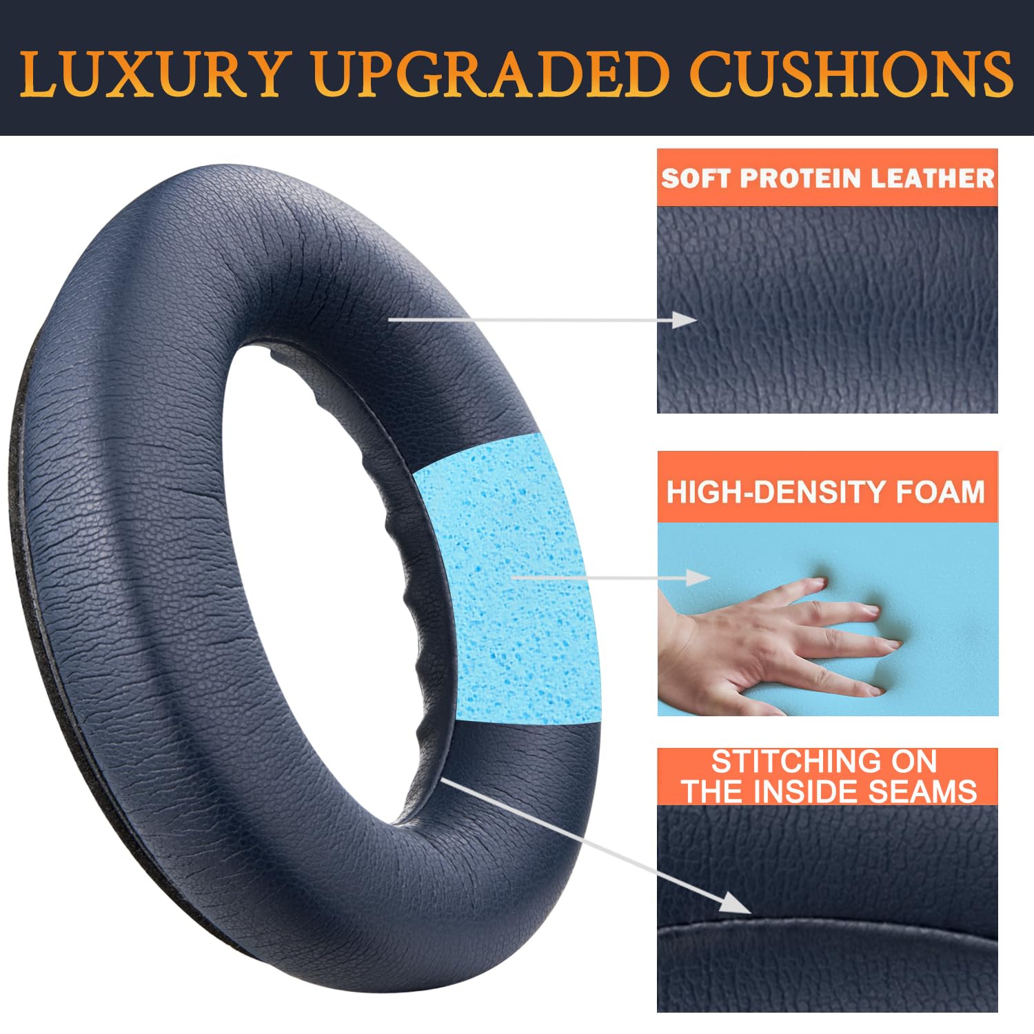 Cuscinetti Auricolari Ricambio Per Bose QC45 - Pelle Proteica E Memory Foam, Verde - Foto 6