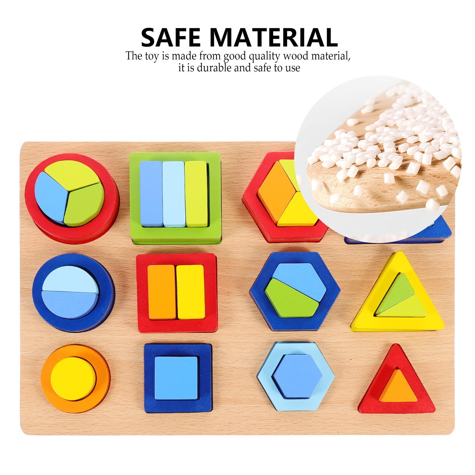 Giocattolo Educativo in Legno Forme Geometriche per Bambini, Puzzle Montessori Sicuro per L'apprendimento Precoce e Decorazioni Scuola