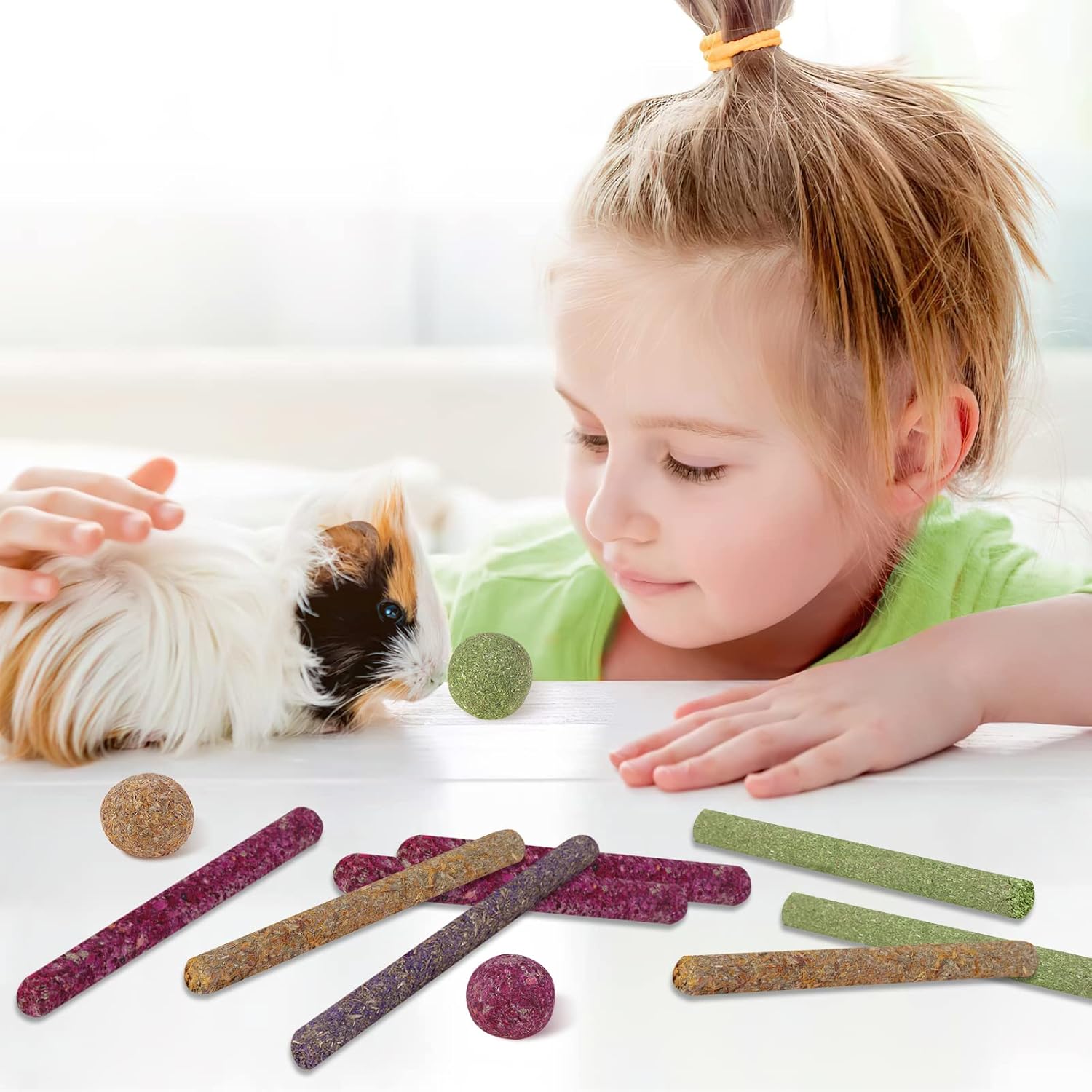 26 Rabbit Chew Toys, Hamster Chew Toys Guinea Pig Small Animal Chew Toys for Teeth Mixed Grass