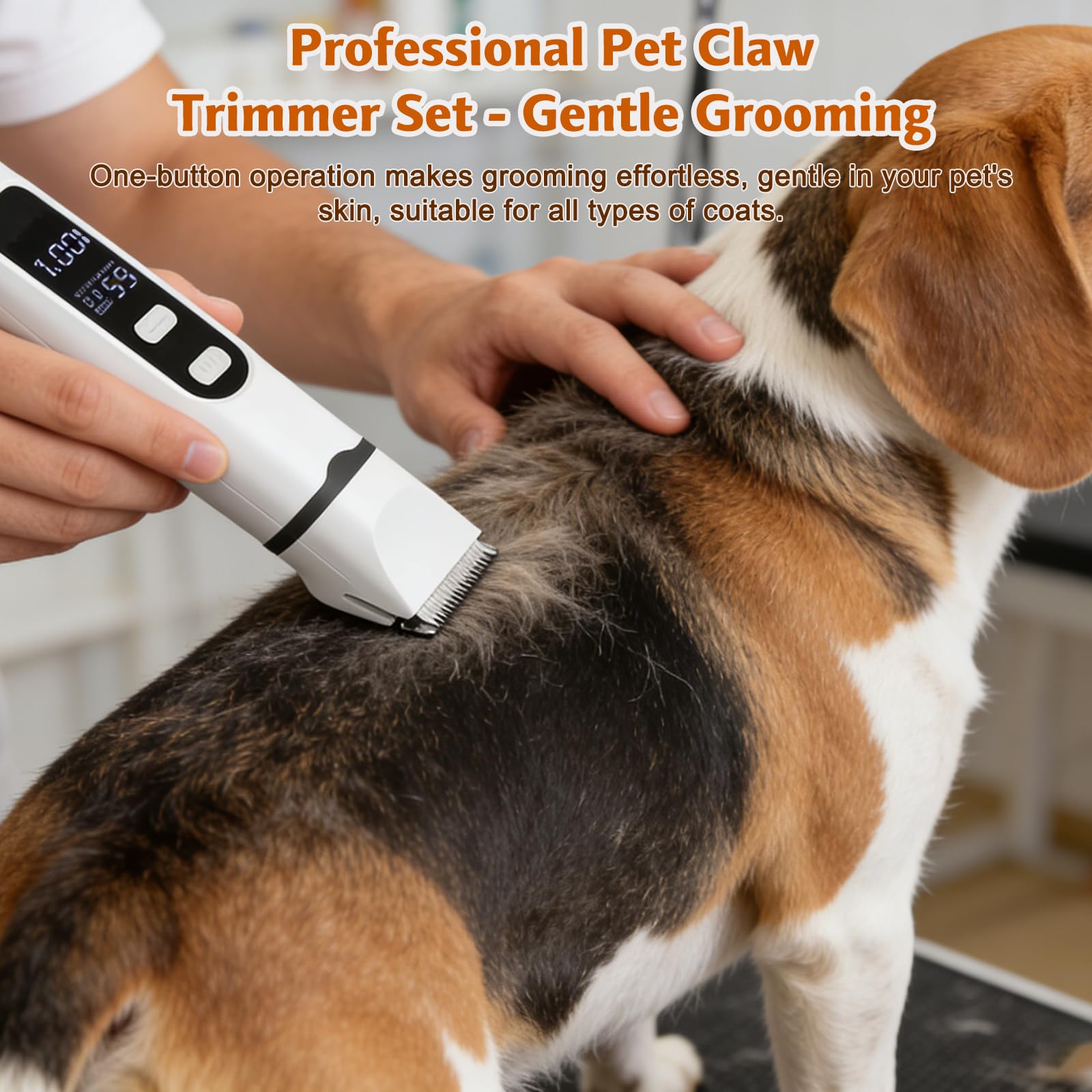 4 en 1 Maquina cortar pelo perros y Gatos, Maquinillas eléctricas Cortapelos para Mascotas, Profesional Maquina de Cortar pelo Animal&Cortapatas&Pulidora para Cuerpo, Patas, Ojos, Orejas y Cara