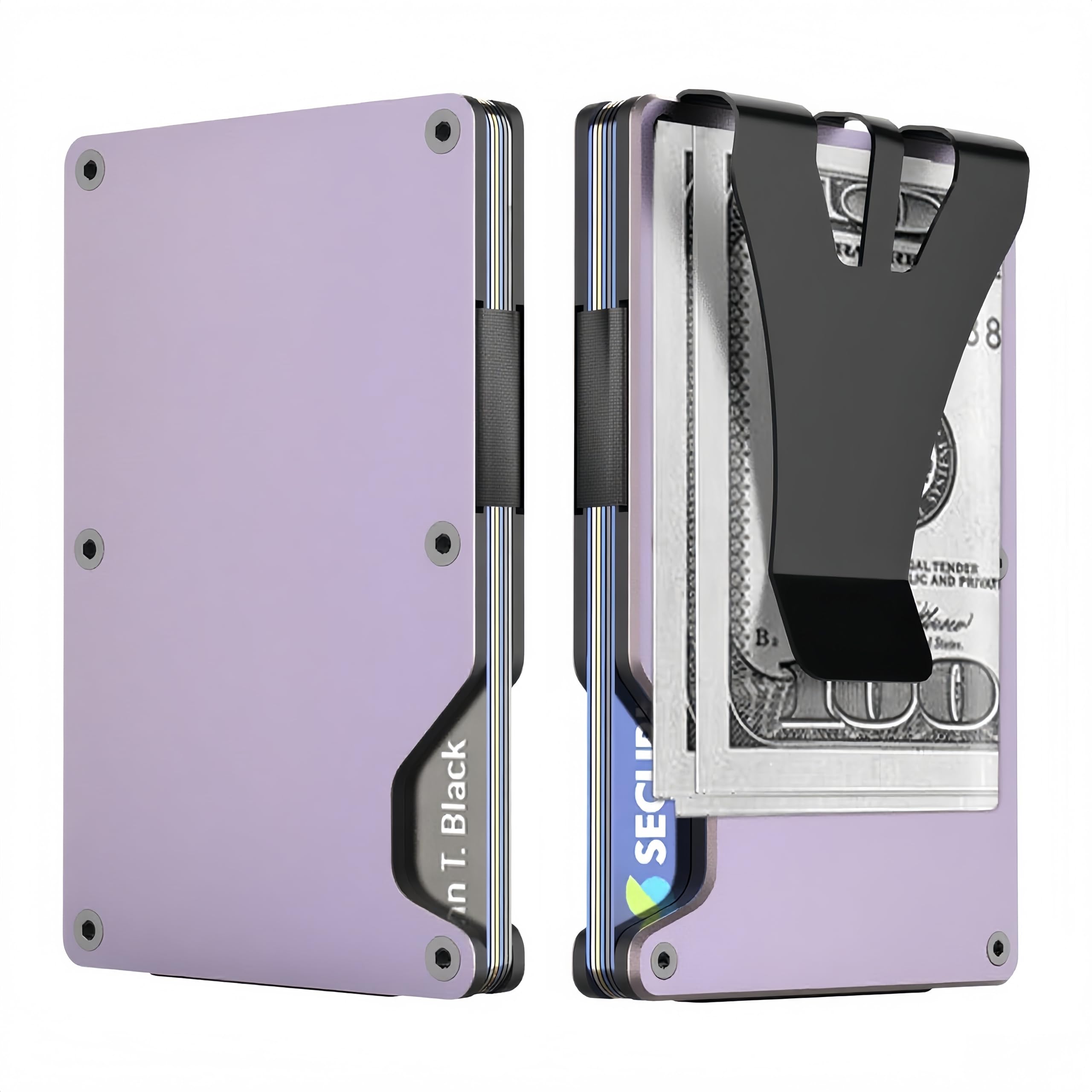 ETOFIXEE Men's Wallets，Slim Wallet for men，Wallet mens，Rfid wallet ，Card Wallet ，Metal Wallet for men, Credit Card Holder. (Macaron Purple)