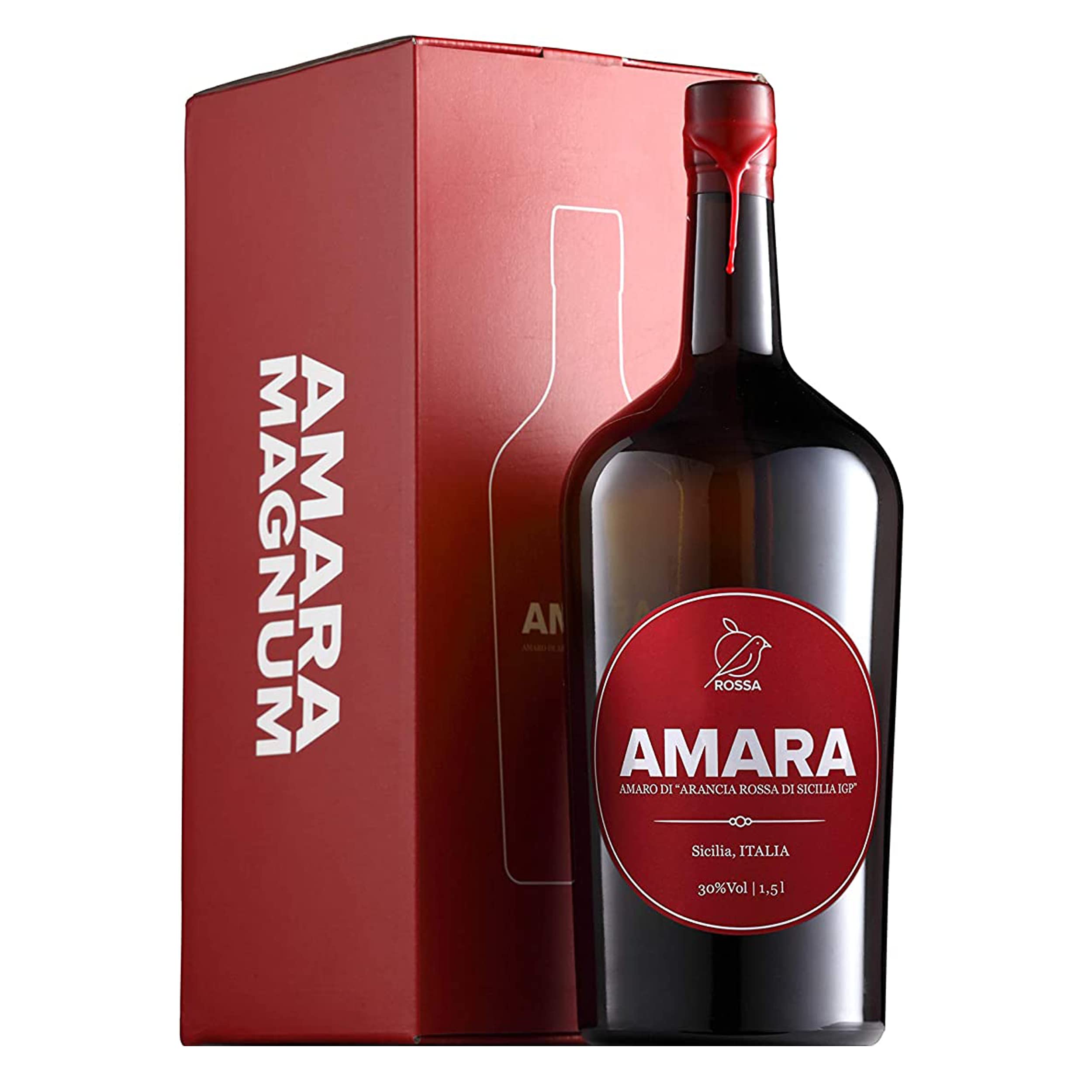 AMARA AMARO - Bitter mit sizilianischer Rotorange - 30% Vol. 1500 ml - Mit Geschenkbox
