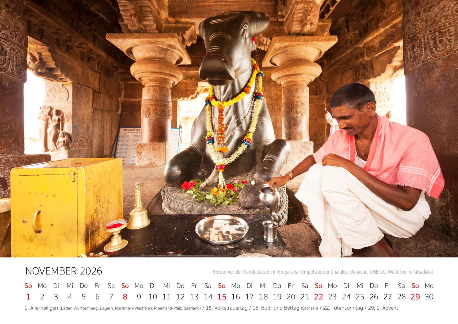 Edition Seidel Premium Kalender Indien 2026 Format DIN A3 Wandkalender Asien Tempel Menschen Küste Natur Peter Schickert