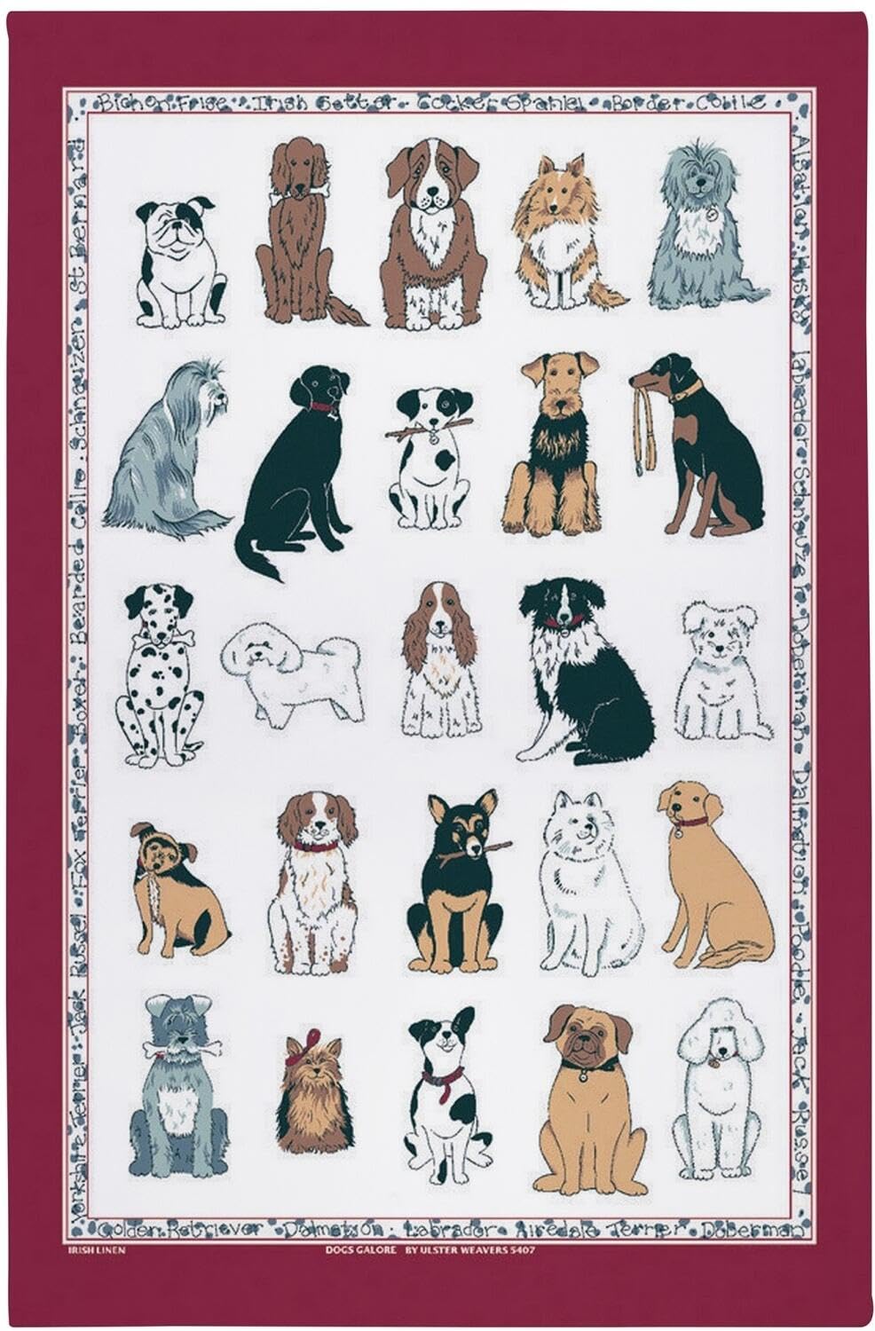 Ulster Weavers DOGS GALORE tea towel Dog breeds Tea Towels 100% cotton tea towel