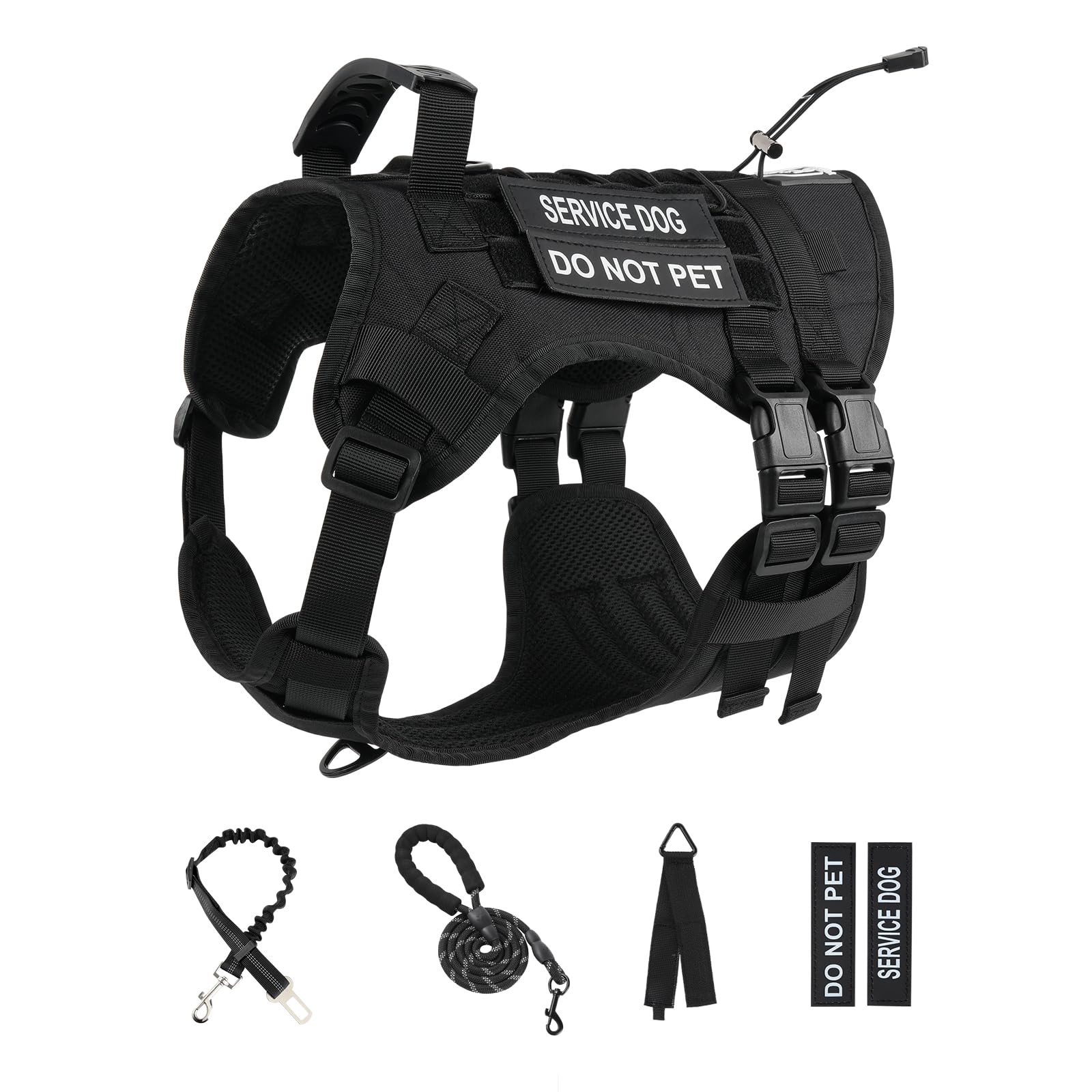 Arnés táctico para Perro (Negro, XL)