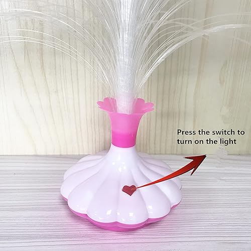 Miniatura 3 de alfyng Árbol de Navidad de fibra óptica LED, juego de árbol navideño que cambia de color con una estrella, árbol de Navidad iluminado de mesa de