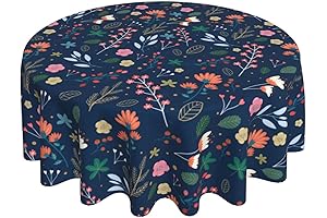 Spring Summer Floral Tablecloth Round 60 Inch Farmhouse Tablecloth
