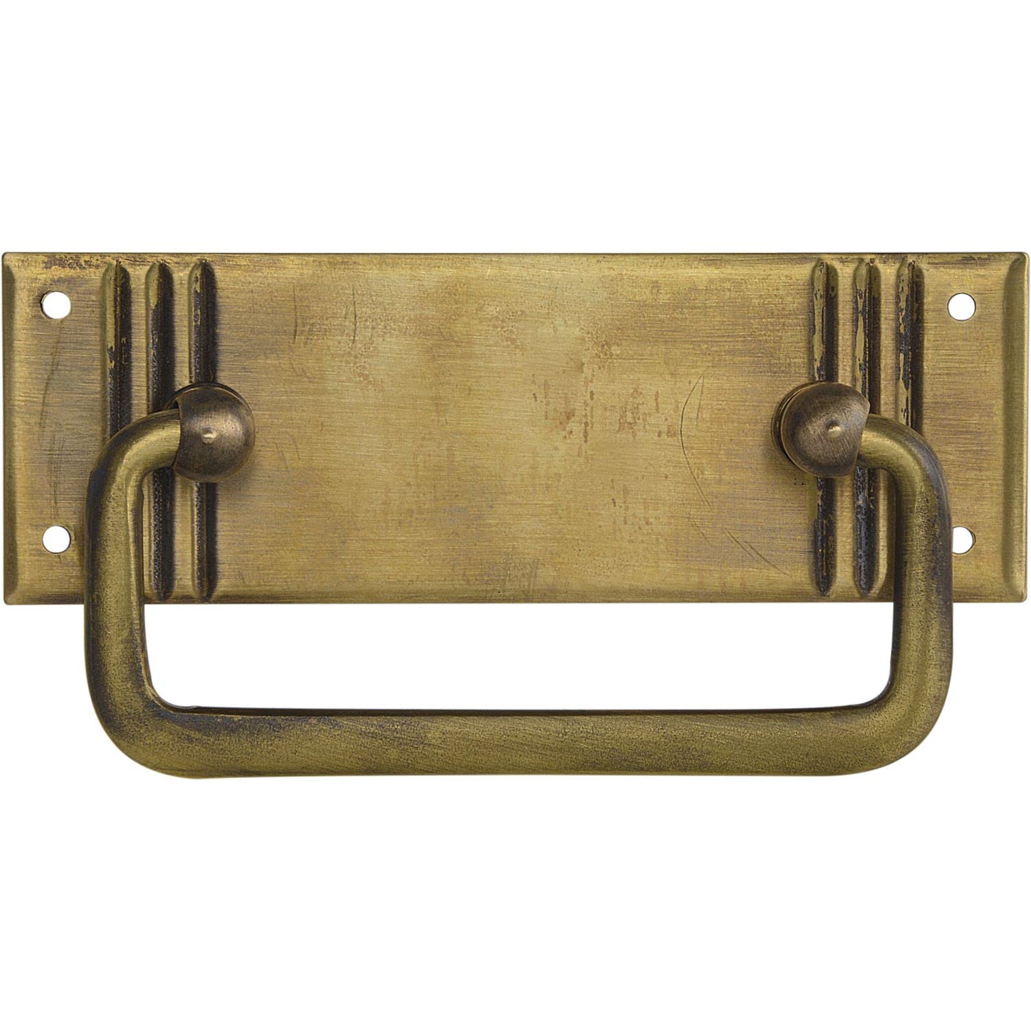 Schorgöhfer & Frehe Furniture Handle Country House Style LA 59 mm Large Folding Handle Lying Down Width 96 mm Height 33 mm Patinated Brass